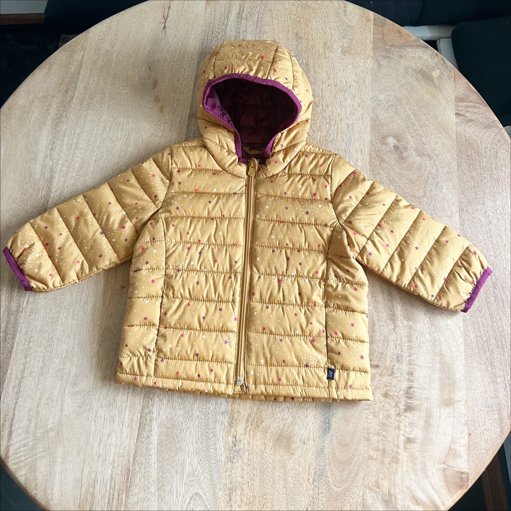 GAP Baby Mustard Yellow Jacket with Purple Lining